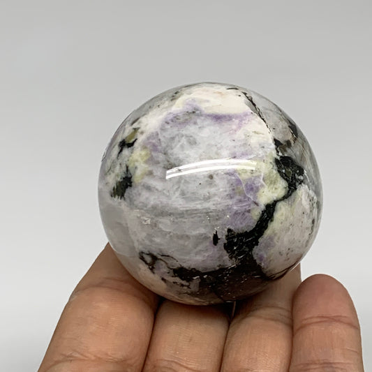 175.8g, 2"(49mm), Natural Rainbow Moonstone Sphere Ball Gemstone, B35194