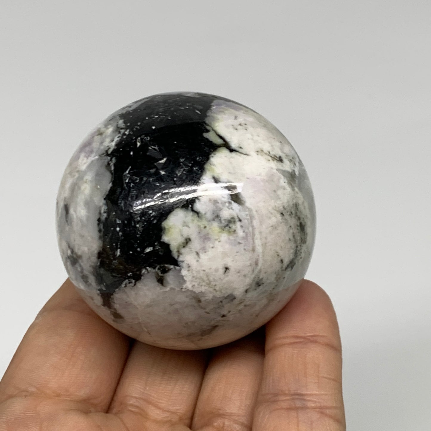 175.8g, 2"(49mm), Natural Rainbow Moonstone Sphere Ball Gemstone, B35194