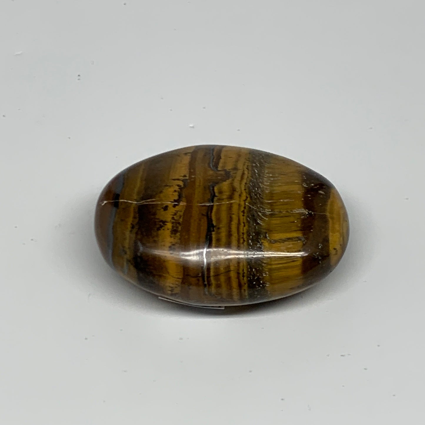 97.6g, 2.3"x1.8"x0.8", Natural Tiger's Eye Palm-Stone Gemstone @India, B27963
