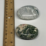 133.8g, 2.1"- 2.2", 2pcs, Tree Agate Palm-Stone Reiki Energy Crystal Reiki, B295