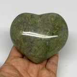 0.77 lbs, 3.1"x3.4"x1.5", Natural Untreated Green Quartz Crystal Heart Reiki, B3