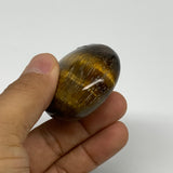79.3g, 2"x1.7"x0.9", Natural Tiger's Eye Palm-Stone Gemstone @India, B27964