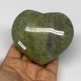 0.77 lbs, 3.1"x3.4"x1.5", Natural Untreated Green Quartz Crystal Heart Reiki, B3