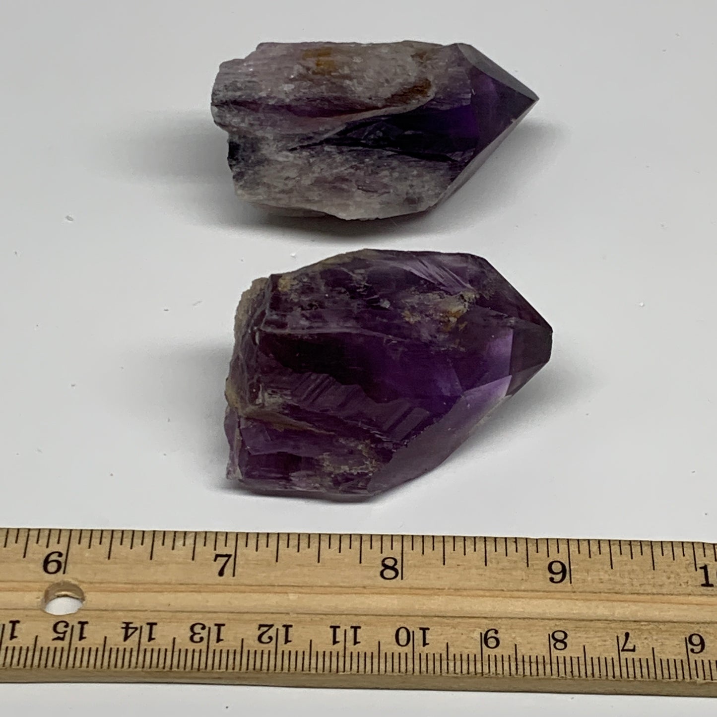 116.7g, 2" - 2.4", 2pcs, Amethyst Point Polished Rough lower part, B32397