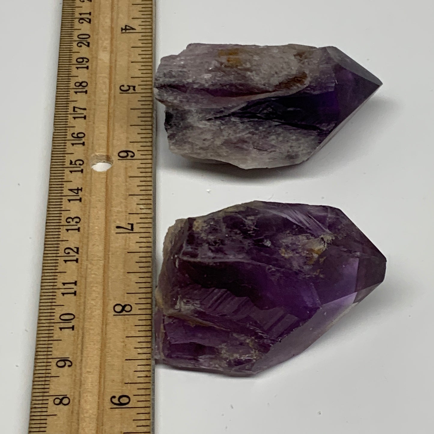 116.7g, 2" - 2.4", 2pcs, Amethyst Point Polished Rough lower part, B32397