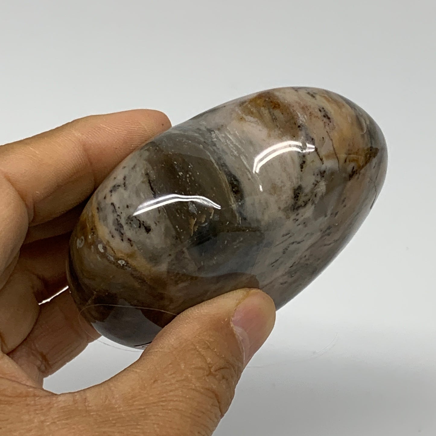 0.58 lbs, 2.6"x3"x1.4", Natural Petrified Wood Heart Polished Crystal, B37429