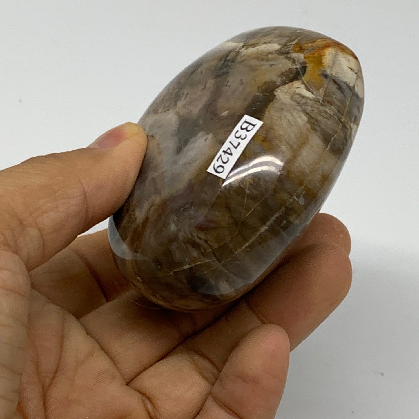 0.58 lbs, 2.6"x3"x1.4", Natural Petrified Wood Heart Polished Crystal, B37429