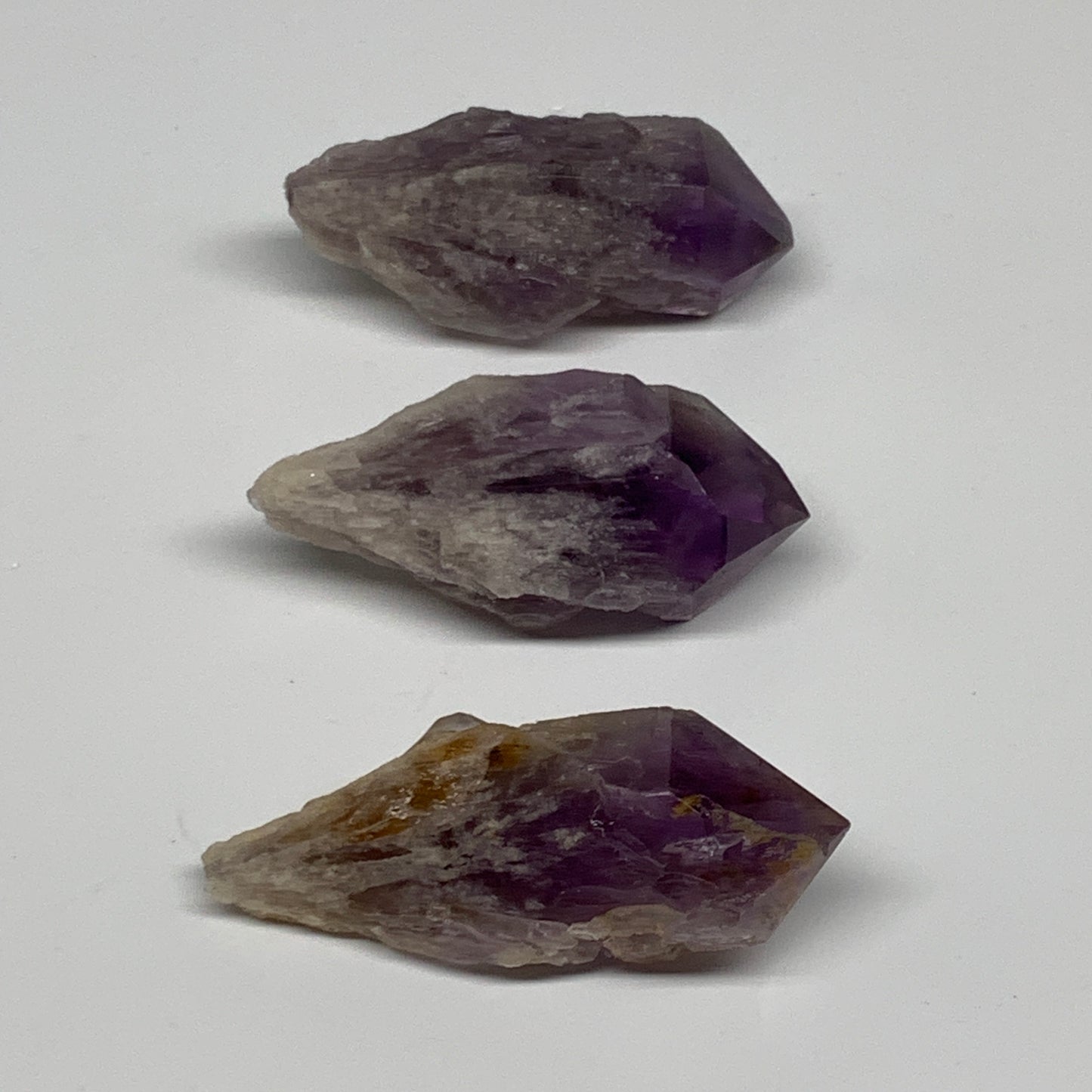 100g, 2.3" - 2.3", 3pcs, Amethyst Point Polished Rough lower part, B32398