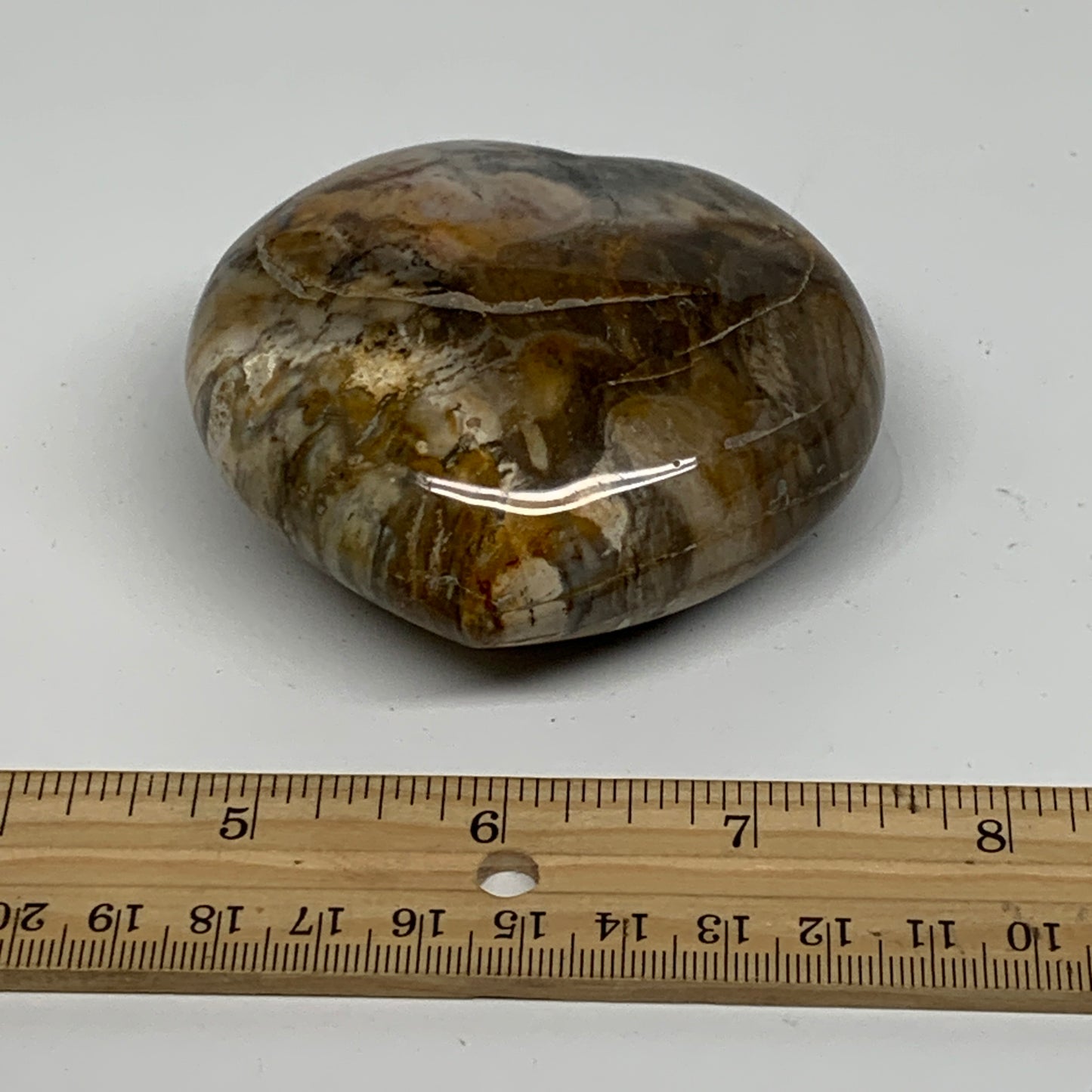 0.58 lbs, 2.6"x3"x1.4", Natural Petrified Wood Heart Polished Crystal, B37429