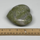 1.1 lbs, 3.5"x3.8"x1.6", Natural Untreated Green Quartz Crystal Heart Reiki, B30