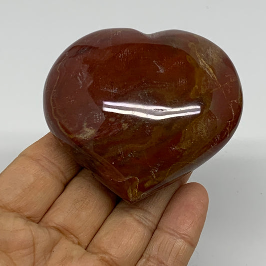 0.40 lbs, 2.5"x2.7"x1.3", Natural Petrified Wood Heart Polished Crystal, B37430