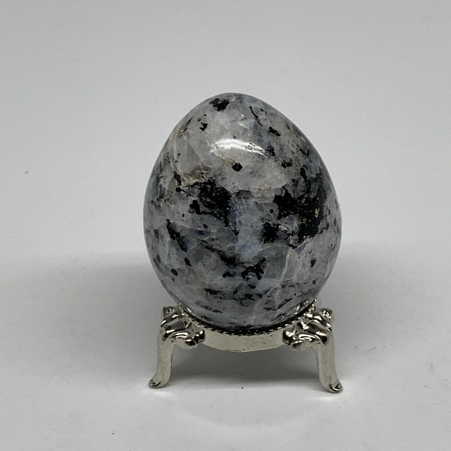 121.7g, 2"x1.6", Natural Gemstone White Rainbow Moonstone Egg, B34415