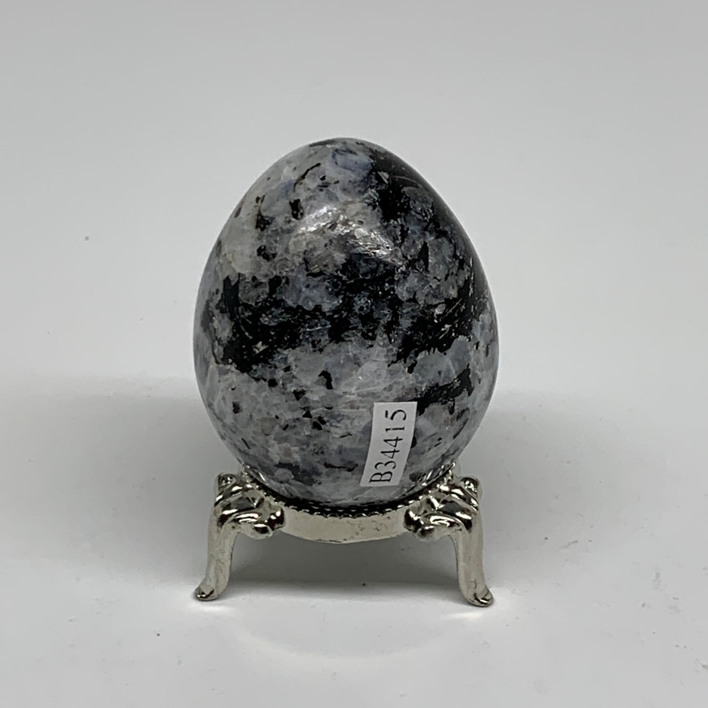 121.7g, 2"x1.6", Natural Gemstone White Rainbow Moonstone Egg, B34415