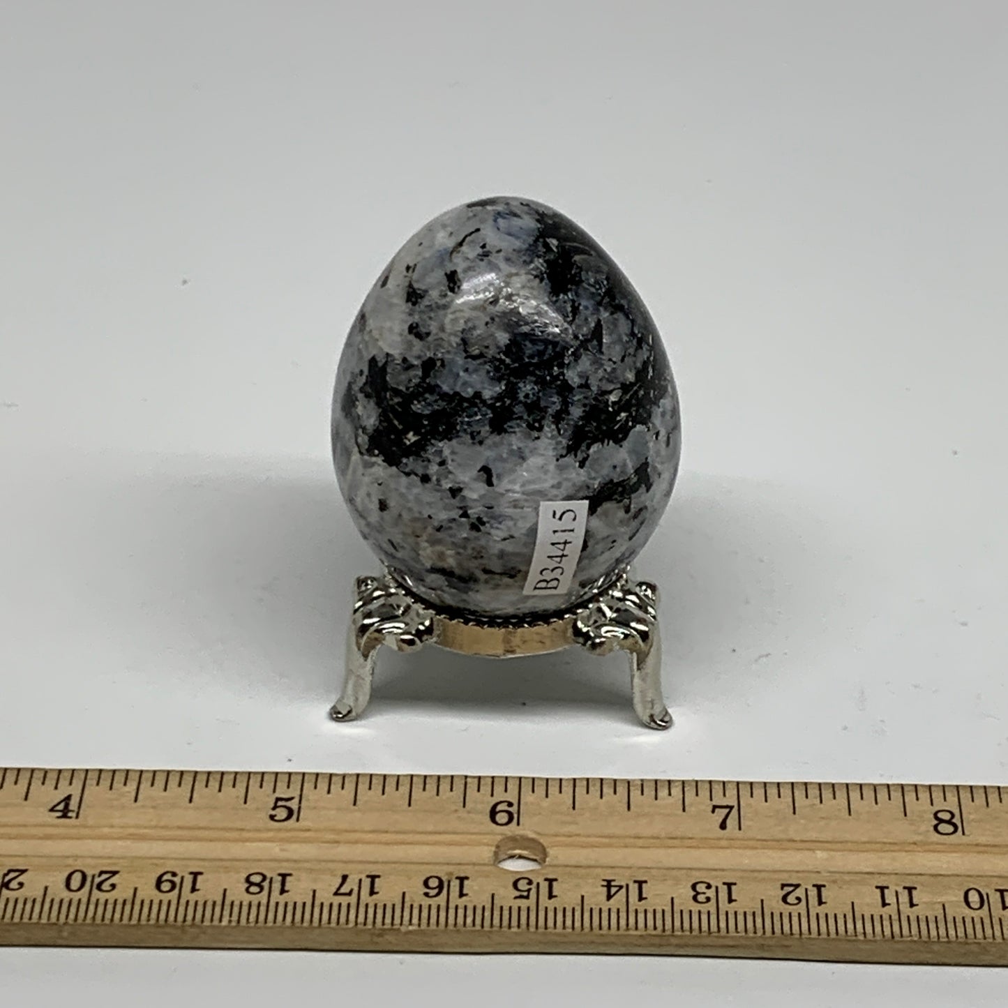 121.7g, 2"x1.6", Natural Gemstone White Rainbow Moonstone Egg, B34415