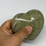 0.77 lbs, 3.3"x3.7"x1.3", Natural Untreated Green Quartz Crystal Heart Reiki, B3