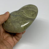 0.77 lbs, 3.3"x3.7"x1.3", Natural Untreated Green Quartz Crystal Heart Reiki, B3
