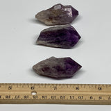 115.7g, 2.2" - 2.3", 3pcs, Amethyst Point Polished Rough lower part, B32399
