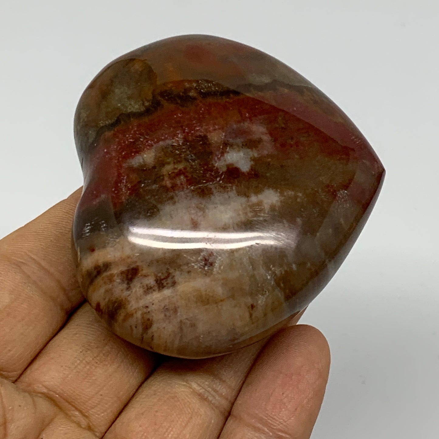 0.31 lbs, 2.2"x2.5"x1.1", Natural Petrified Wood Heart Polished Crystal, B37432