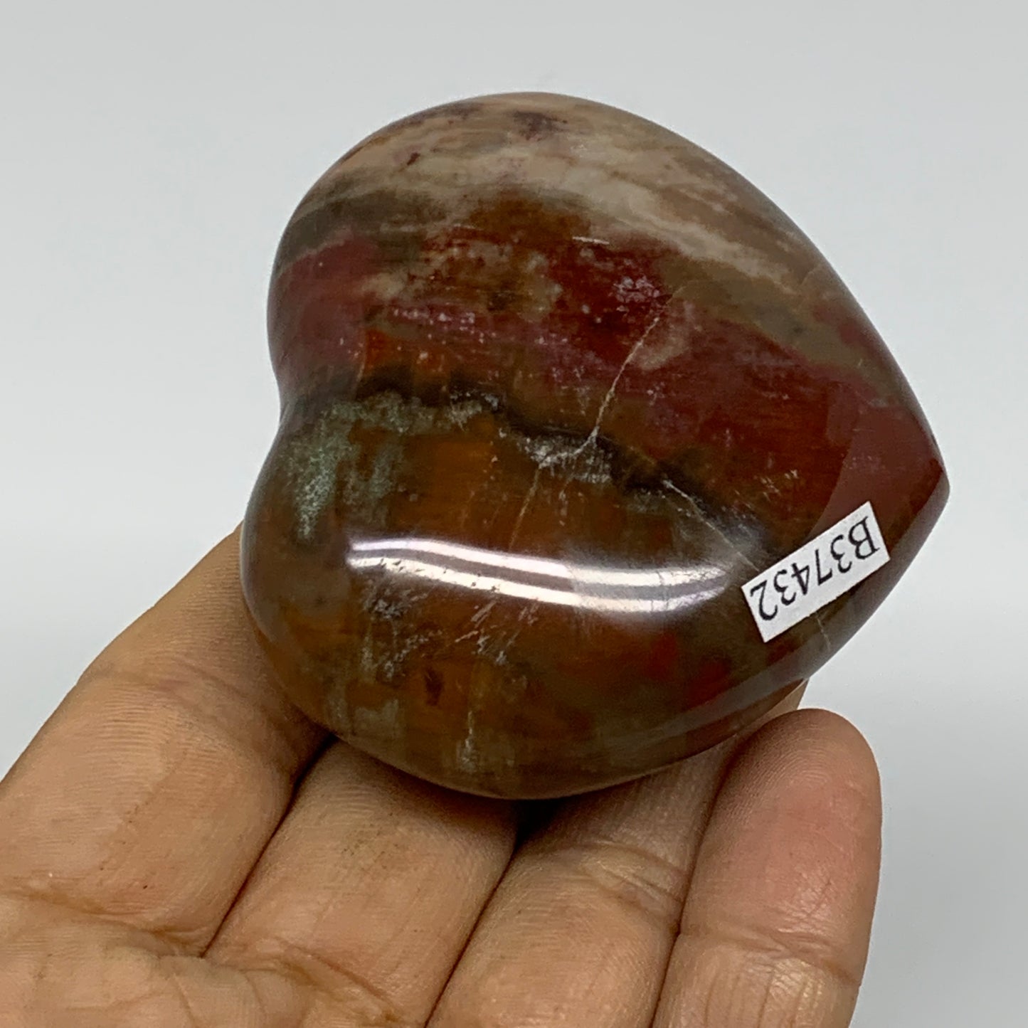 0.31 lbs, 2.2"x2.5"x1.1", Natural Petrified Wood Heart Polished Crystal, B37432