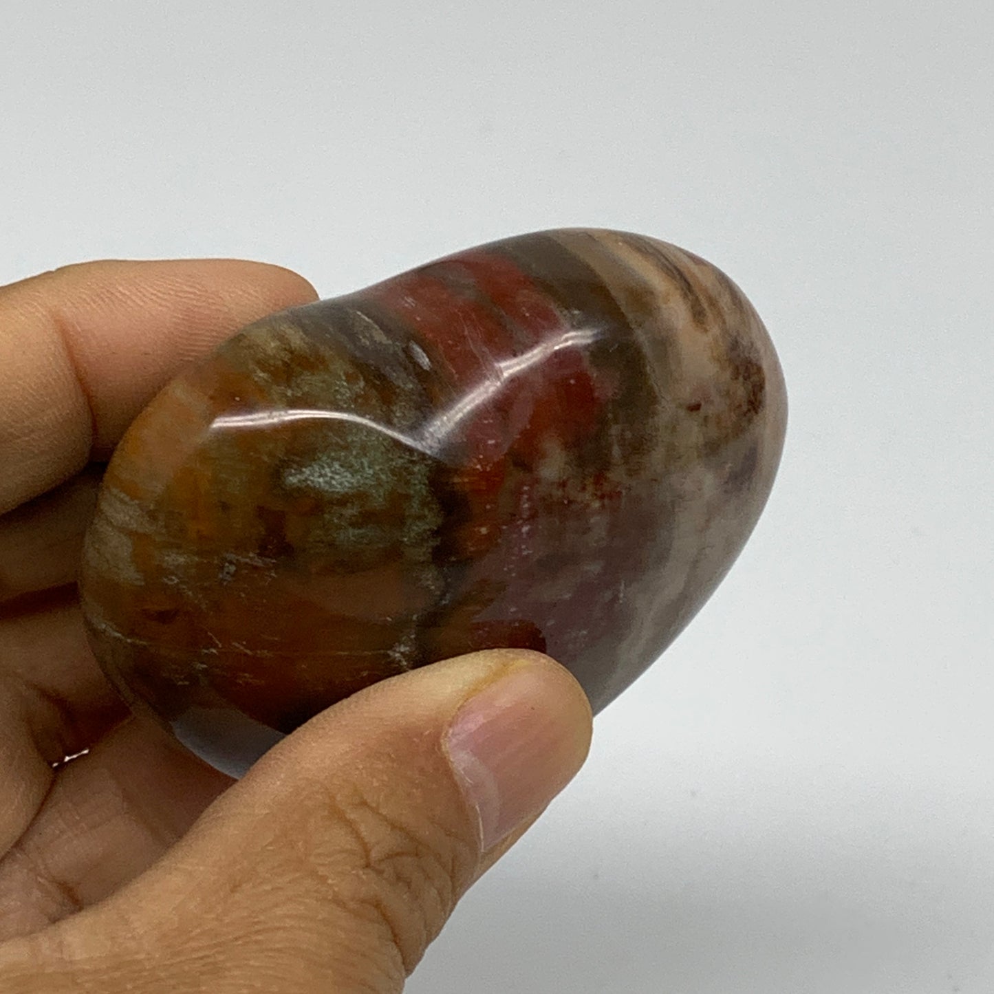0.31 lbs, 2.2"x2.5"x1.1", Natural Petrified Wood Heart Polished Crystal, B37432