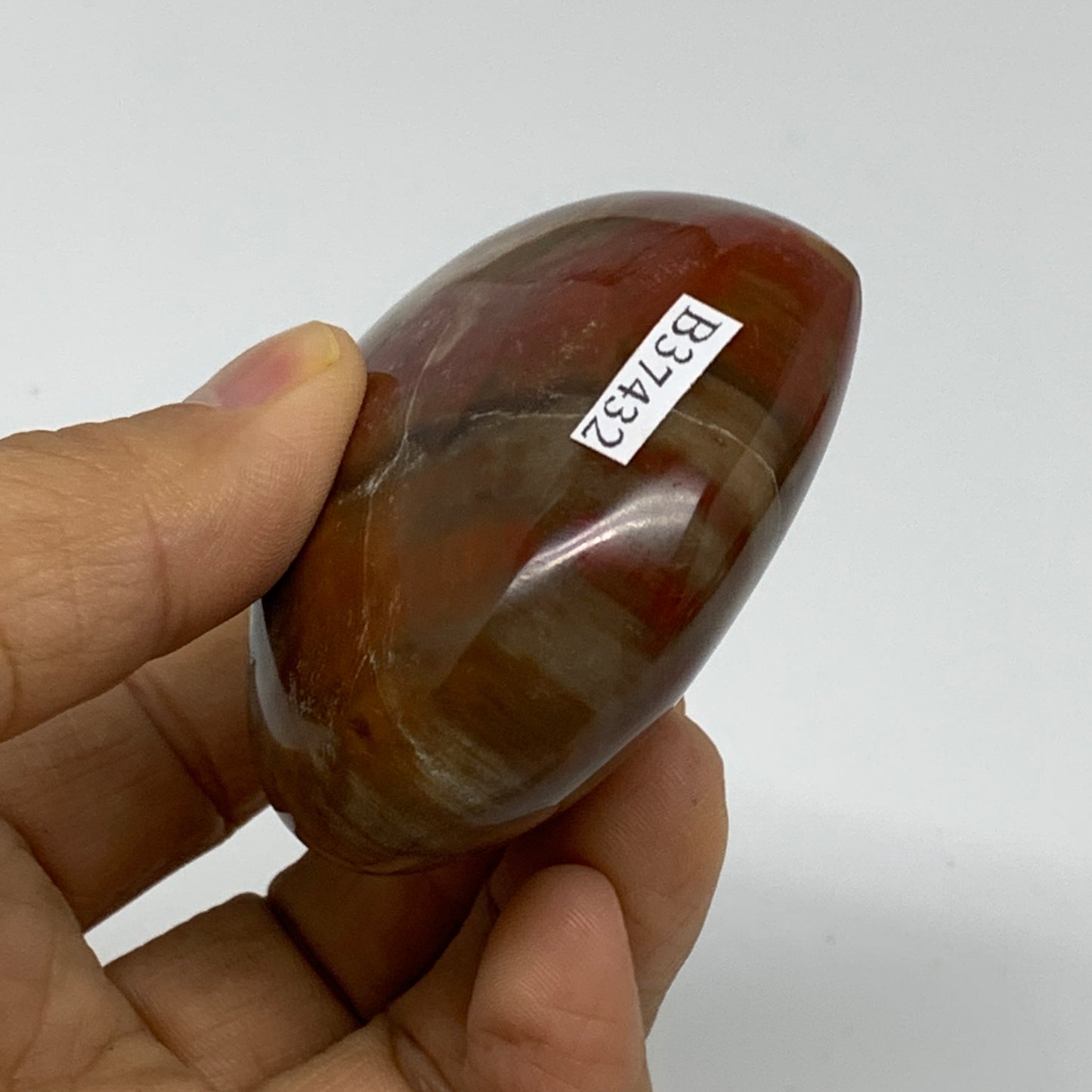 0.31 lbs, 2.2"x2.5"x1.1", Natural Petrified Wood Heart Polished Crystal, B37432