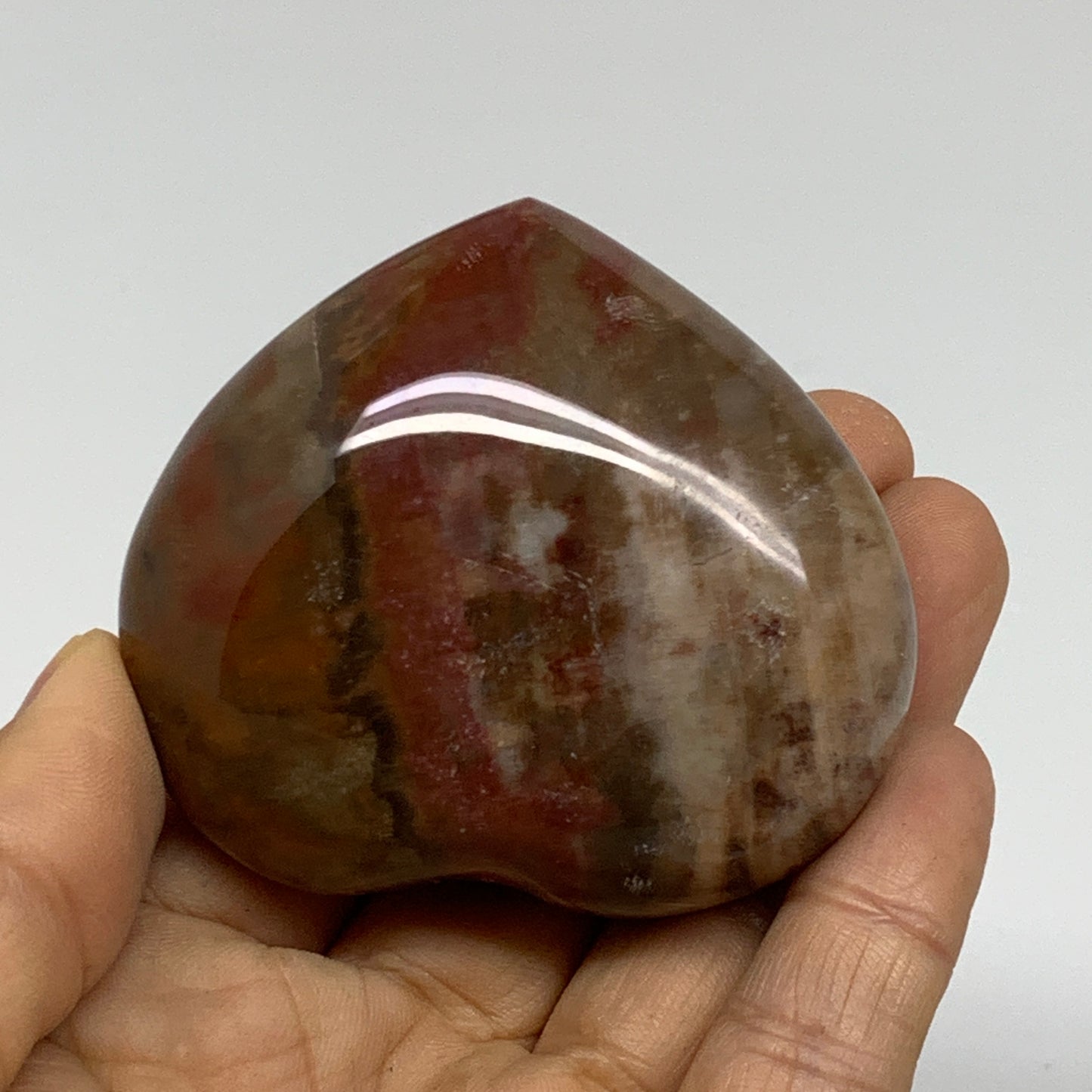 0.31 lbs, 2.2"x2.5"x1.1", Natural Petrified Wood Heart Polished Crystal, B37432