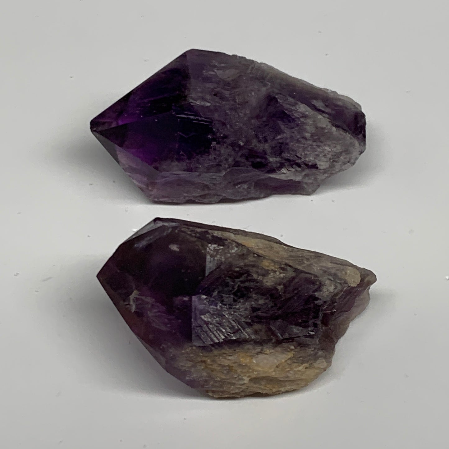 91.4g, 2" - 2.2", 2pcs, Amethyst Point Polished Rough lower part, B32401