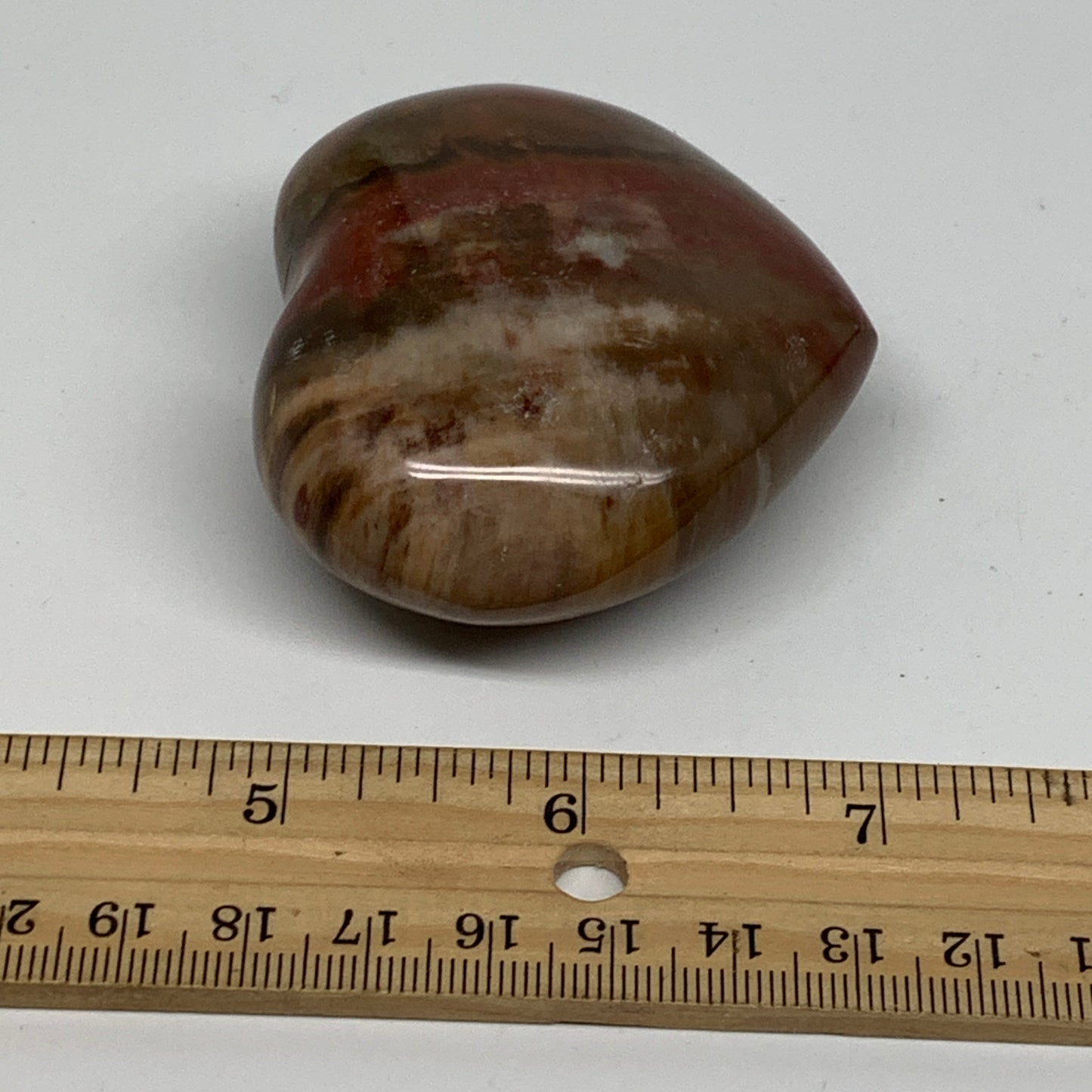 0.31 lbs, 2.2"x2.5"x1.1", Natural Petrified Wood Heart Polished Crystal, B37432