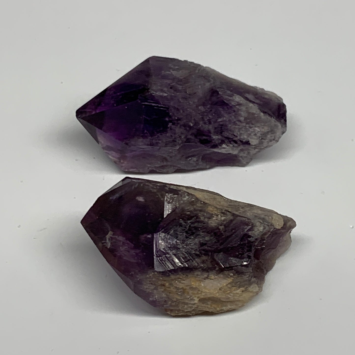 91.4g, 2" - 2.2", 2pcs, Amethyst Point Polished Rough lower part, B32401