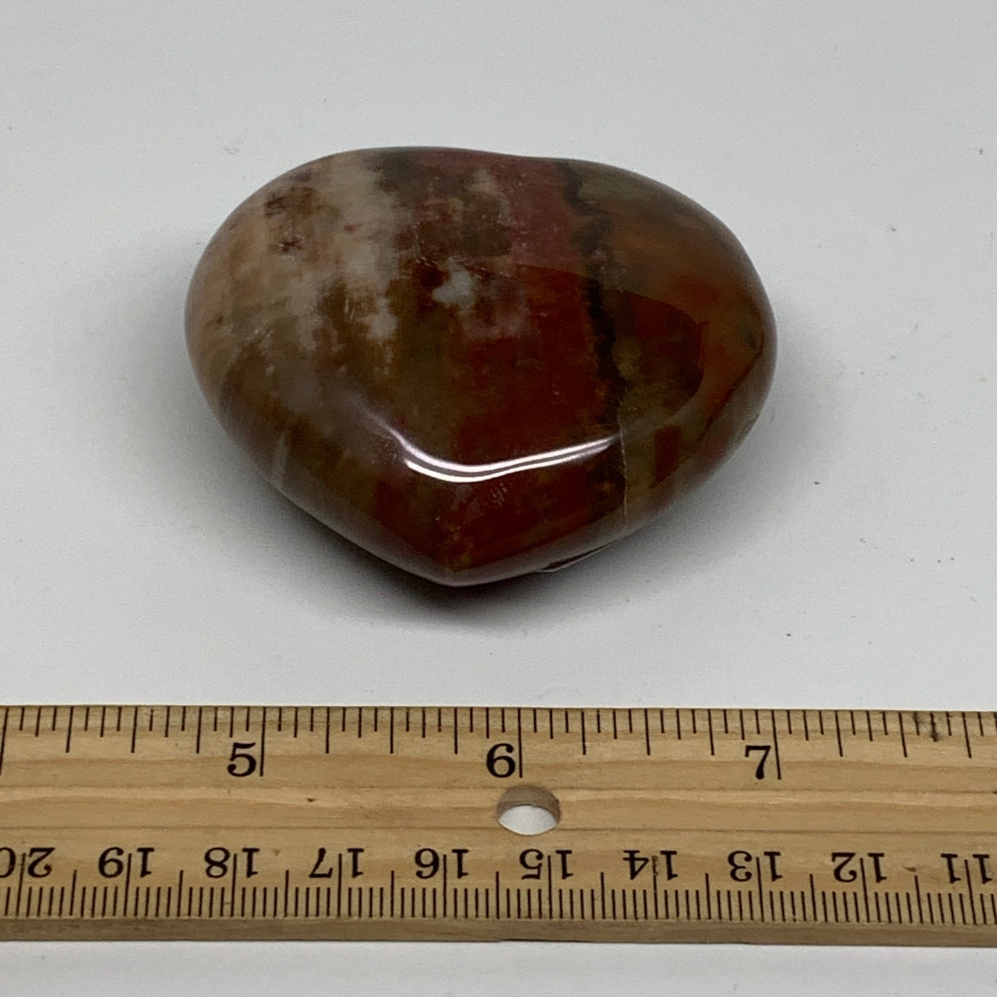 0.31 lbs, 2.2"x2.5"x1.1", Natural Petrified Wood Heart Polished Crystal, B37432