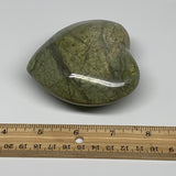 0.82 lbs, 3.2"x3.4"x1.6", Natural Untreated Green Quartz Crystal Heart Reiki, B3