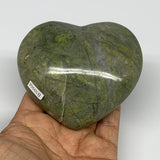 0.79 lbs, 3.2"x3.5"x1.5", Natural Untreated Green Quartz Crystal Heart Reiki, B3
