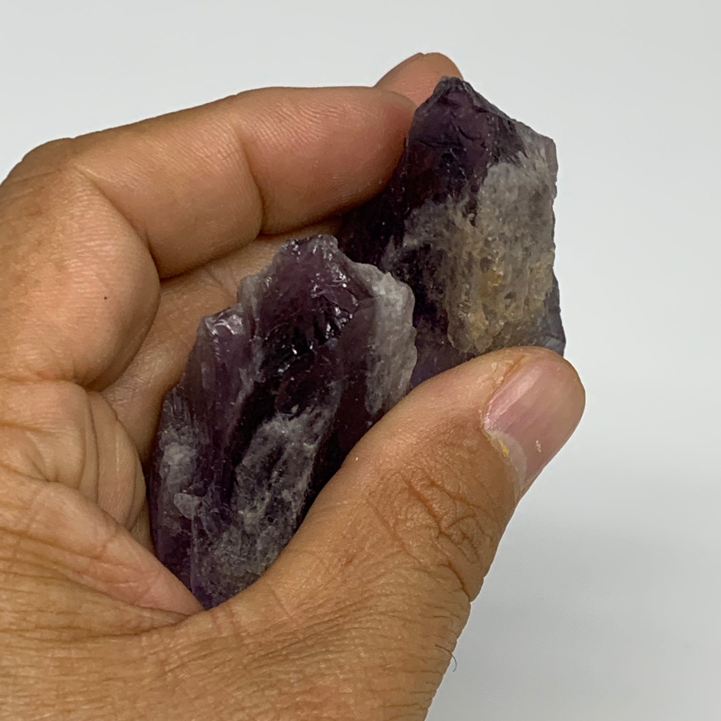 103.2g, 2.1" - 2.3", 2pcs, Amethyst Point Polished Rough lower part, B32402