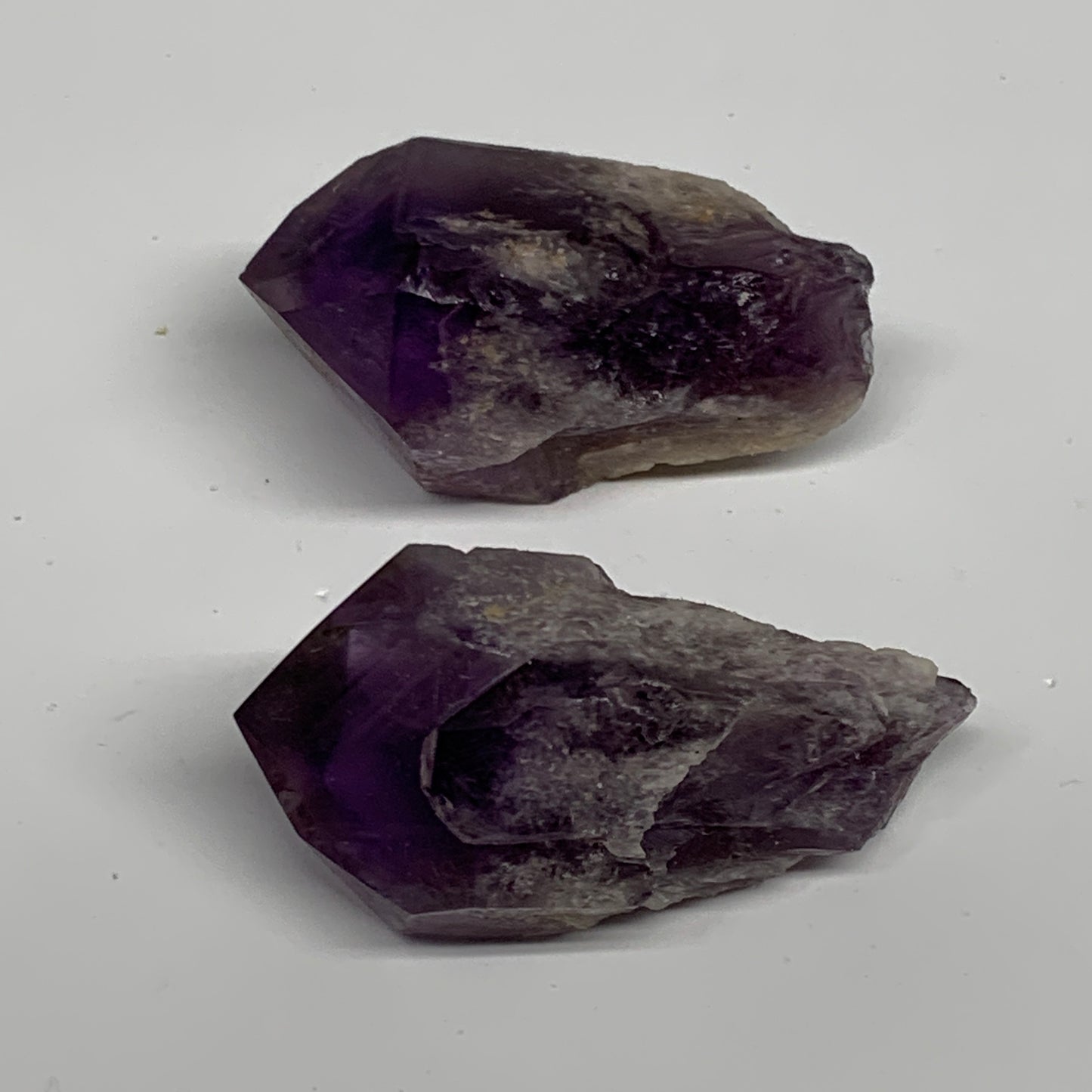 103.2g, 2.1" - 2.3", 2pcs, Amethyst Point Polished Rough lower part, B32402