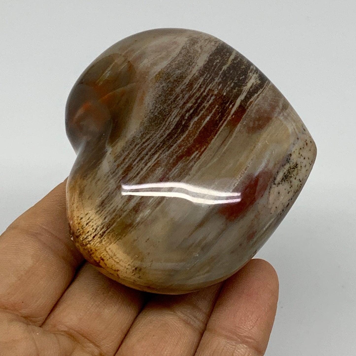 0.40 lbs, 2.3"x2.7"x1.3", Natural Petrified Wood Heart Polished Crystal, B37434