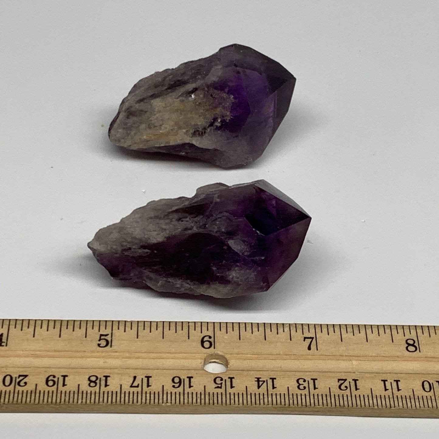 103.2g, 2.1" - 2.3", 2pcs, Amethyst Point Polished Rough lower part, B32402