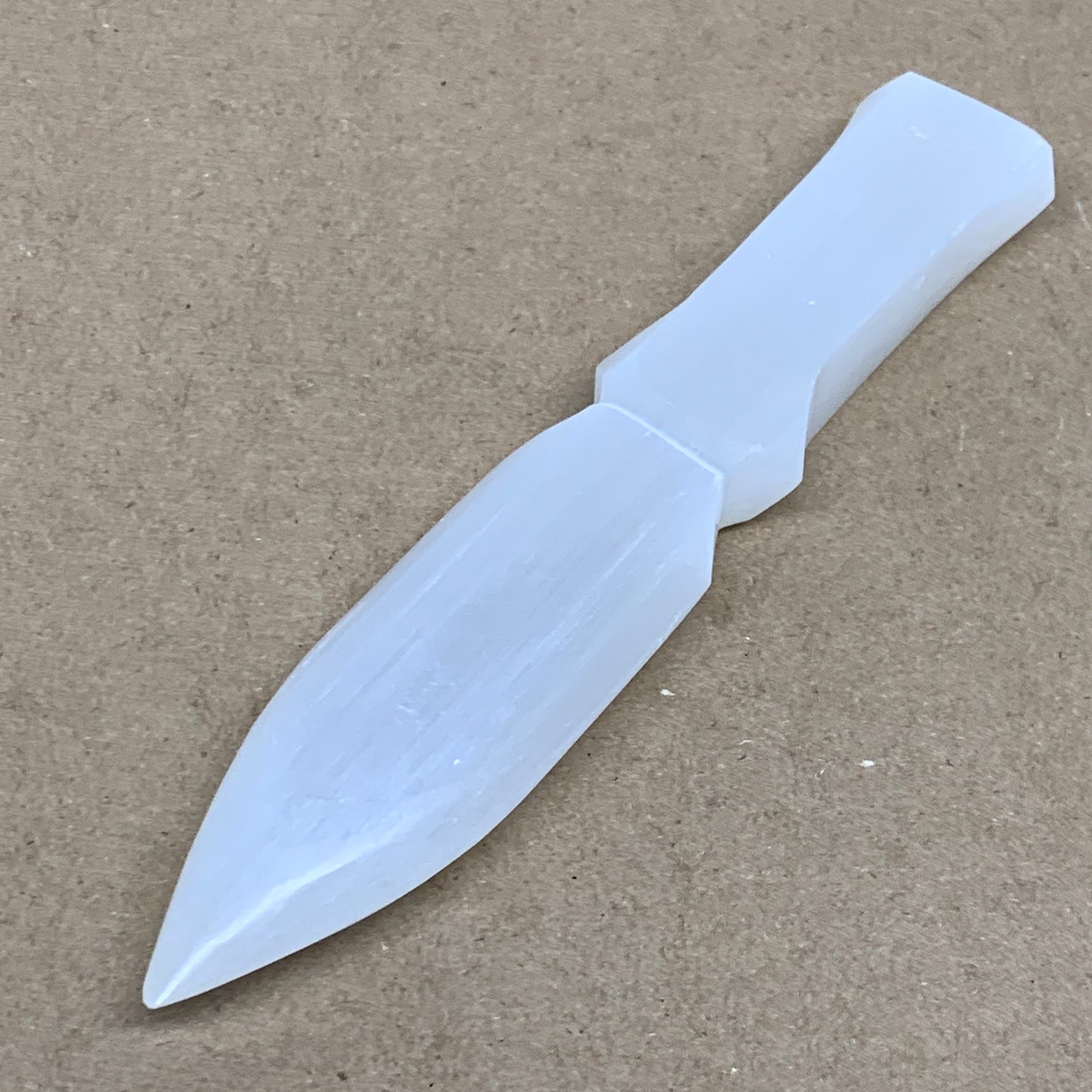 166g, 7.5"x1.3"x0.7", Natural Selenite Crystal Dagger (Satin Spar), B36489