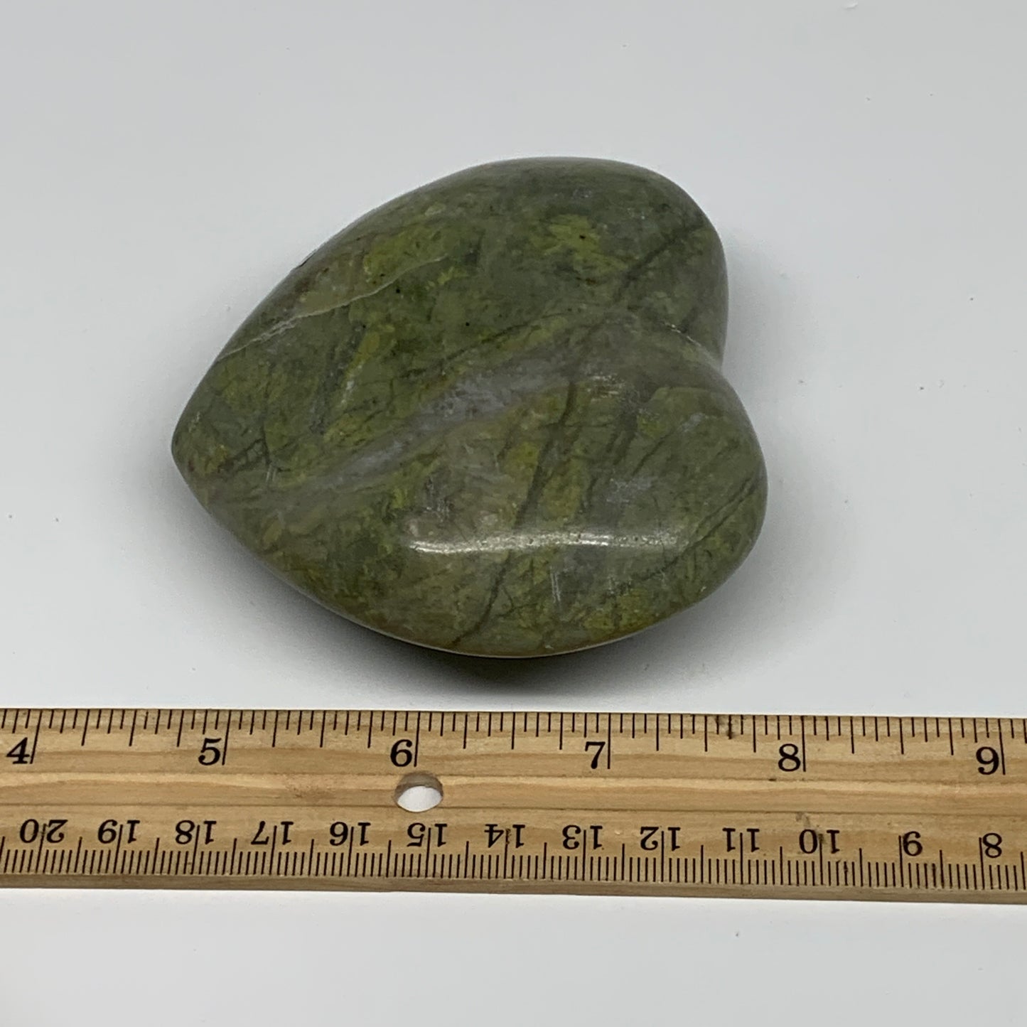 0.79 lbs, 3.2"x3.5"x1.5", Natural Untreated Green Quartz Crystal Heart Reiki, B3