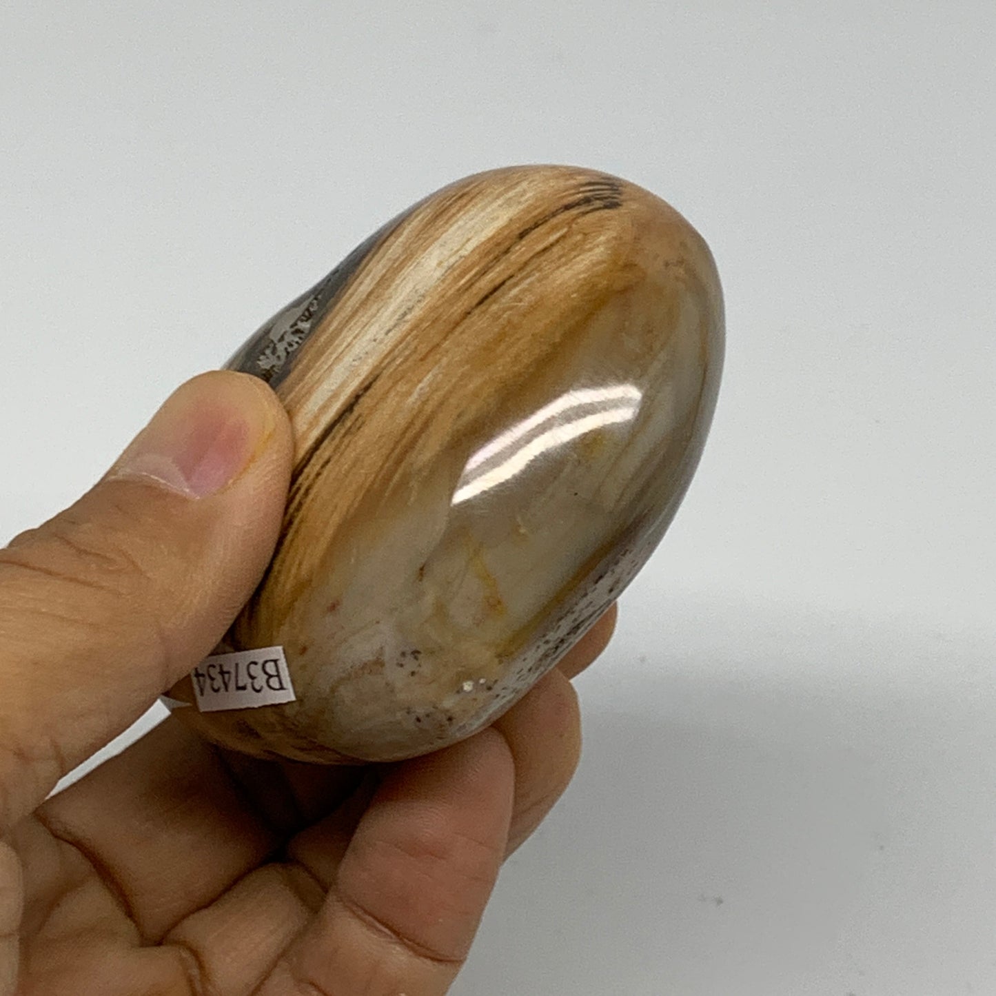 0.40 lbs, 2.3"x2.7"x1.3", Natural Petrified Wood Heart Polished Crystal, B37434