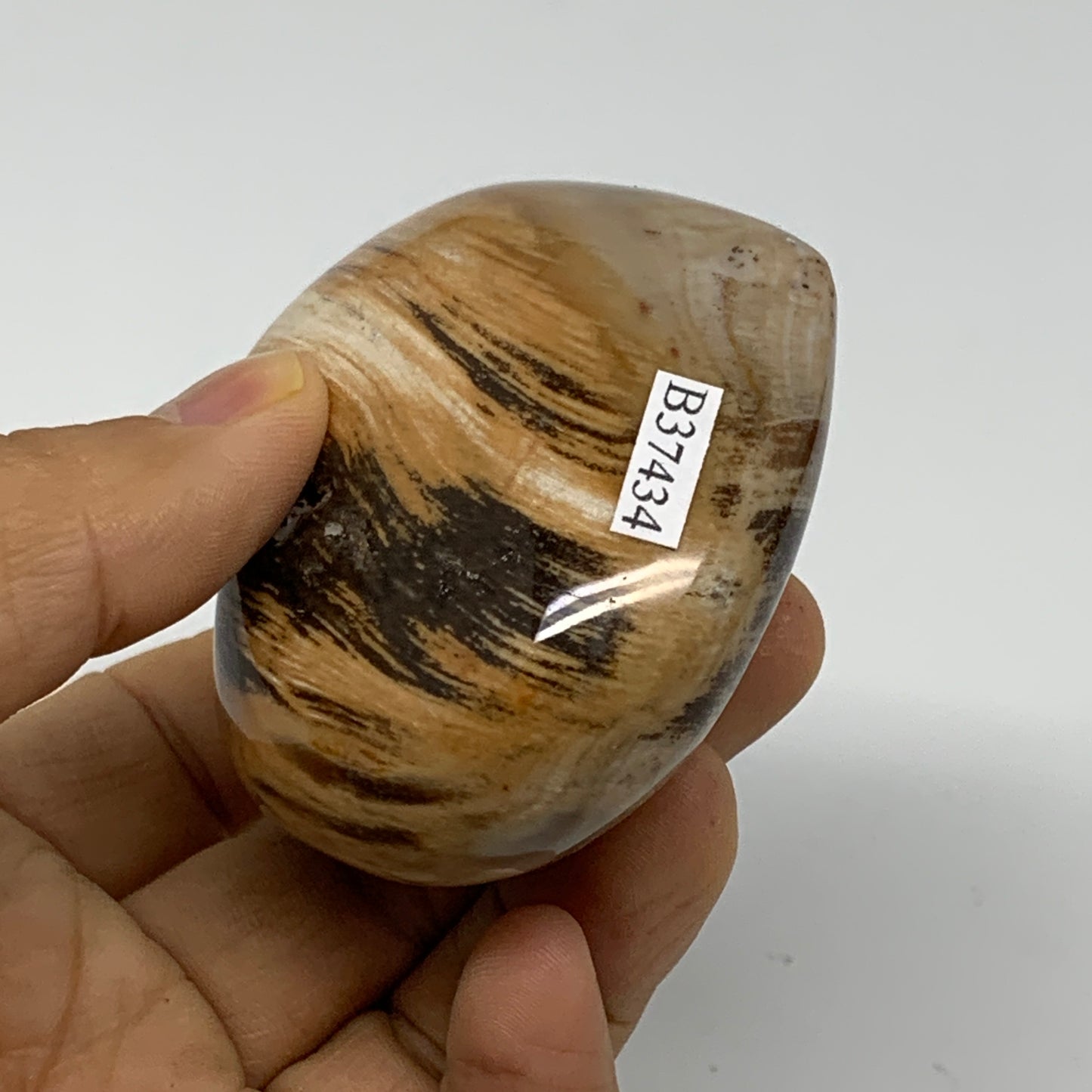 0.40 lbs, 2.3"x2.7"x1.3", Natural Petrified Wood Heart Polished Crystal, B37434