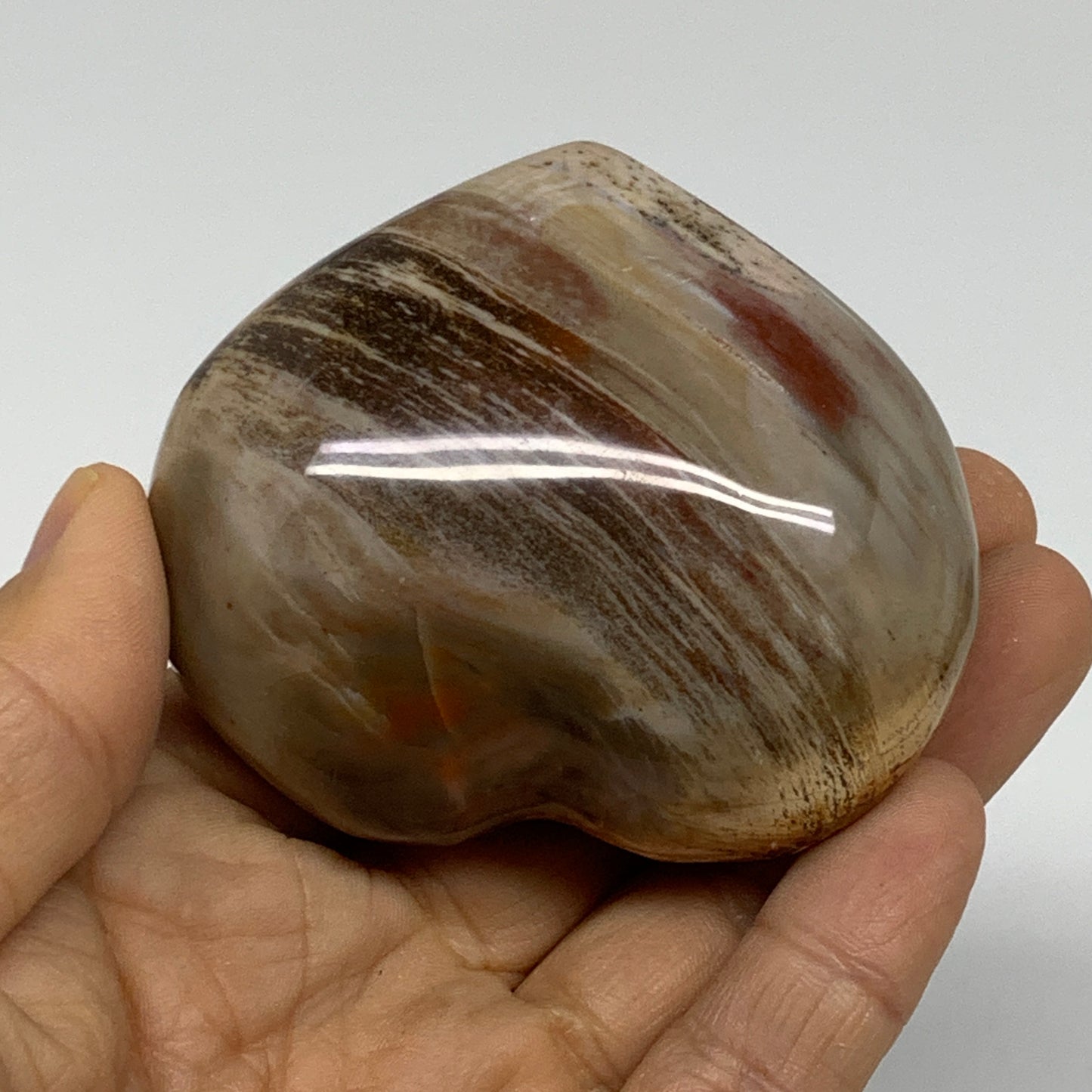 0.40 lbs, 2.3"x2.7"x1.3", Natural Petrified Wood Heart Polished Crystal, B37434