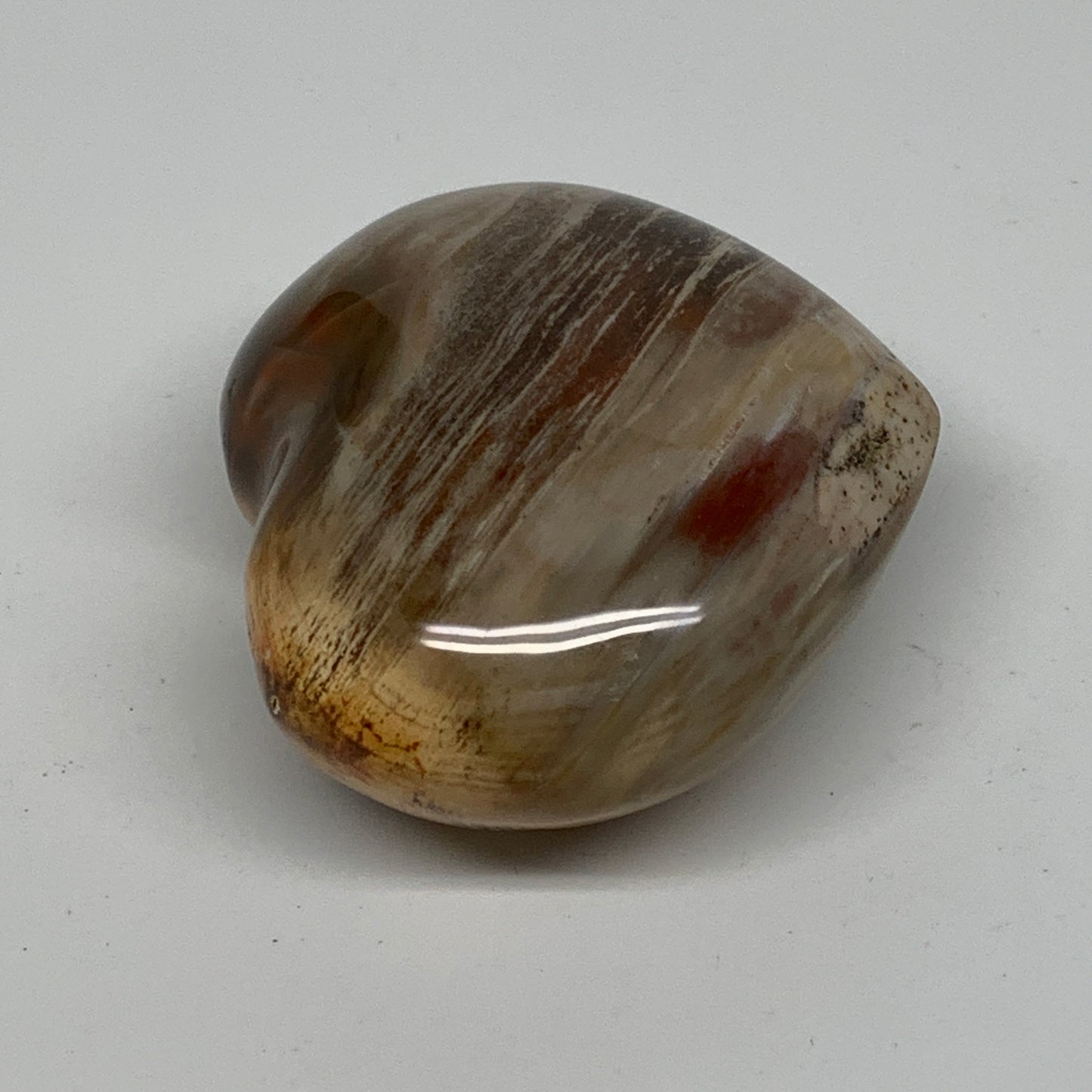 0.40 lbs, 2.3"x2.7"x1.3", Natural Petrified Wood Heart Polished Crystal, B37434