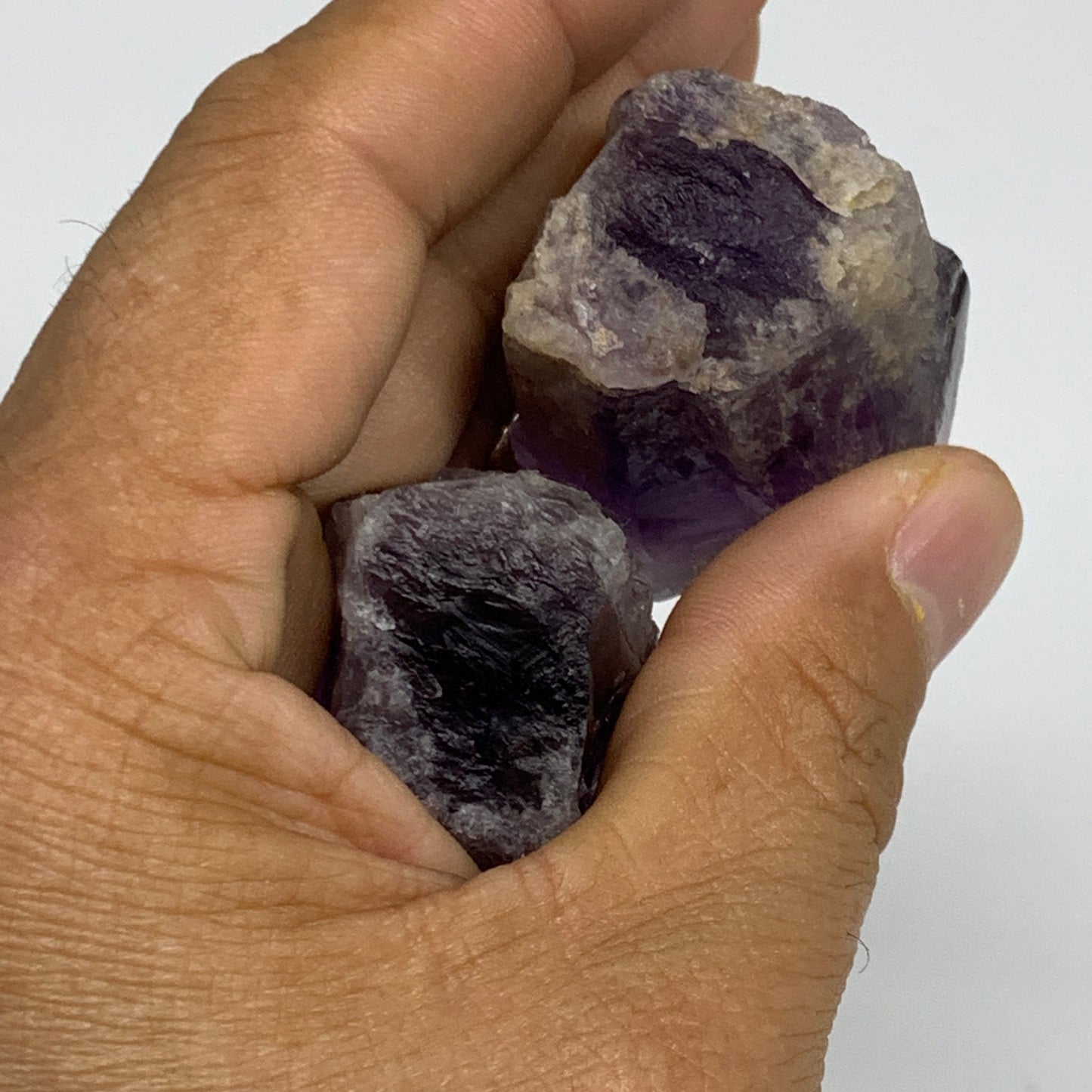 112.4g, 1.8" - 2", 2pcs, Amethyst Point Polished Rough lower part, B32403