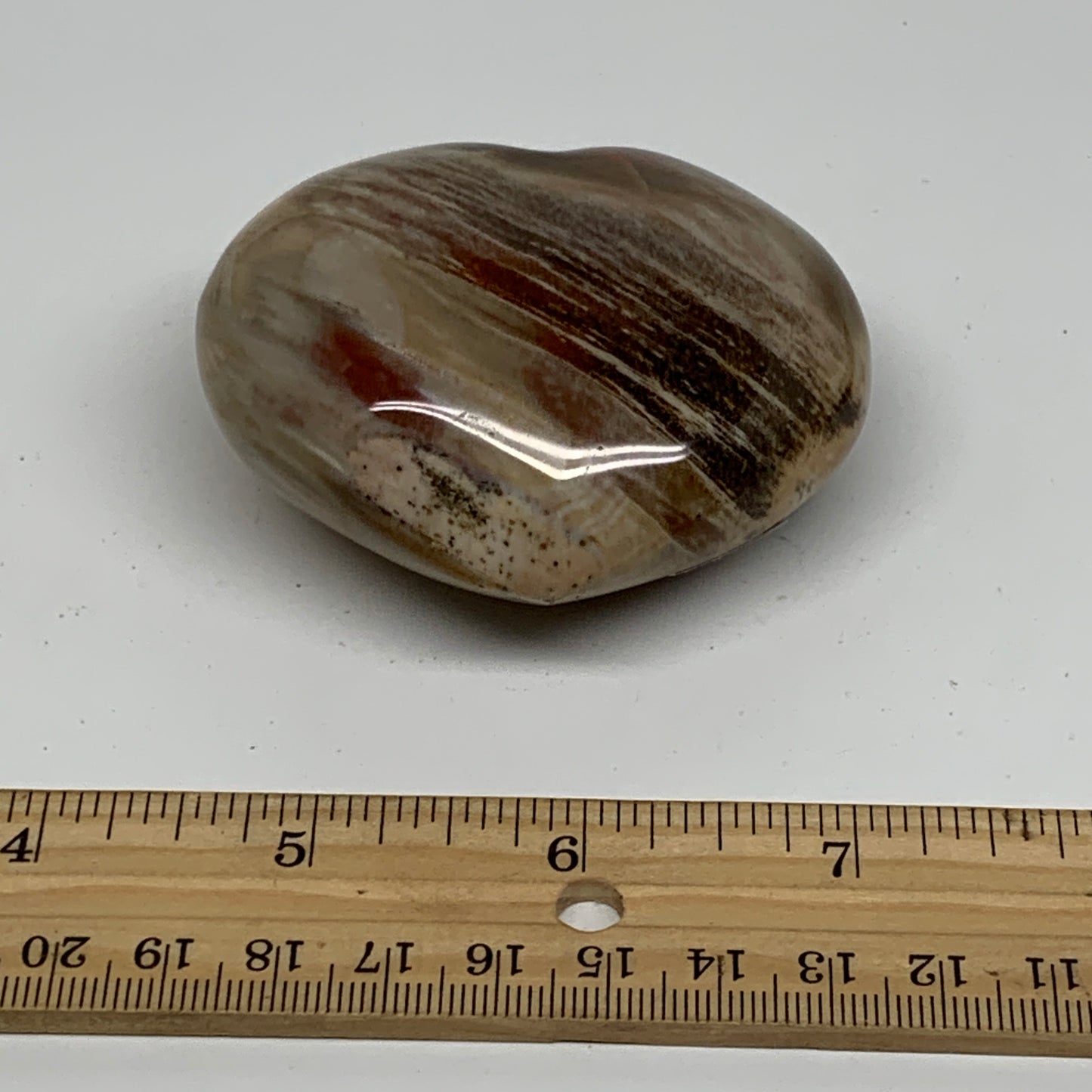 0.40 lbs, 2.3"x2.7"x1.3", Natural Petrified Wood Heart Polished Crystal, B37434