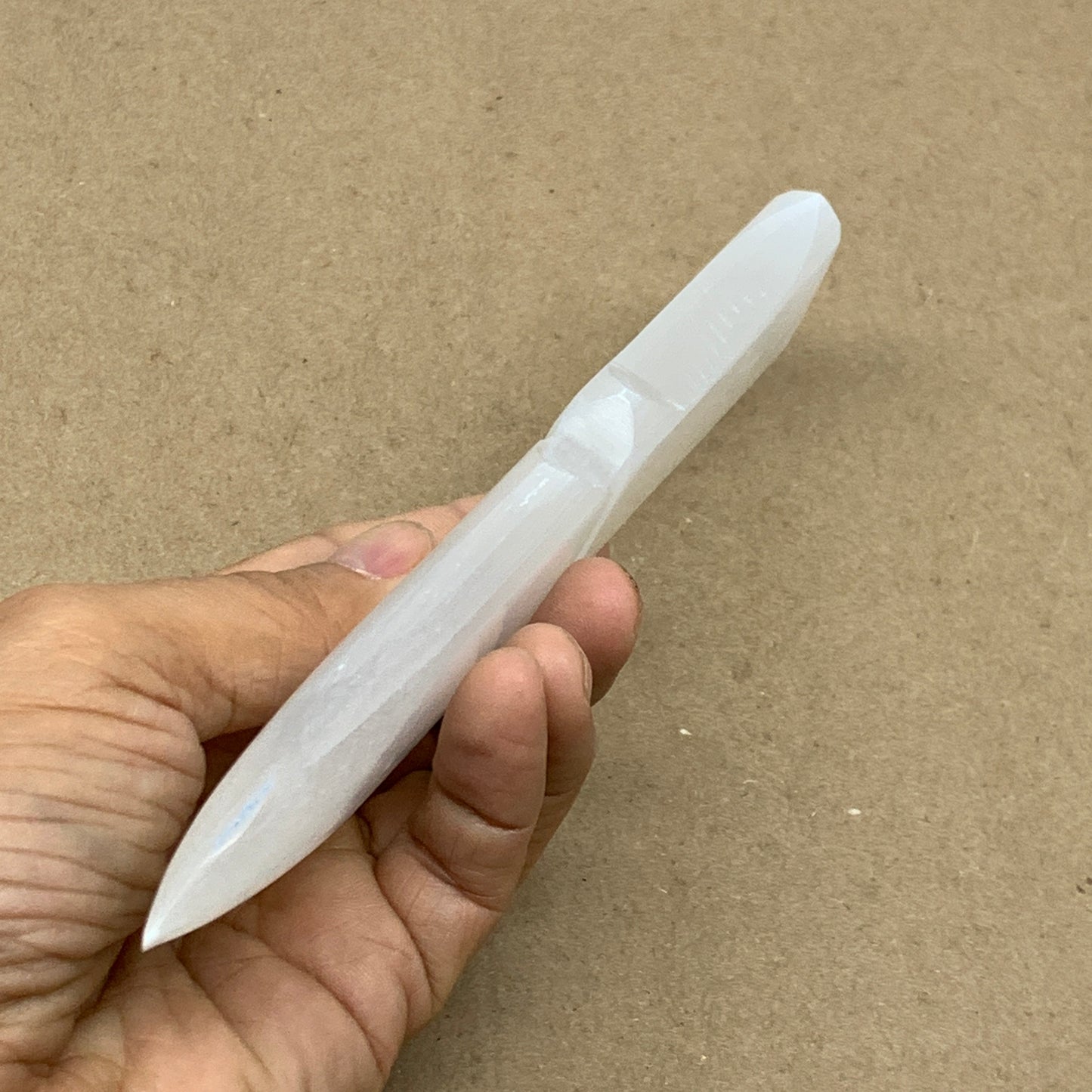 122g, 7.5"x1.3"x0.6", Natural Selenite Crystal Dagger (Satin Spar), B36490