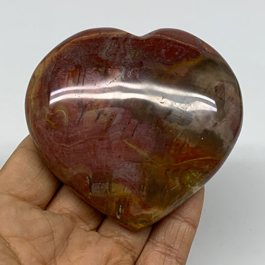 0.46 lbs, 2.9"x3"x1.1", Natural Petrified Wood Heart Polished Crystal, B37435