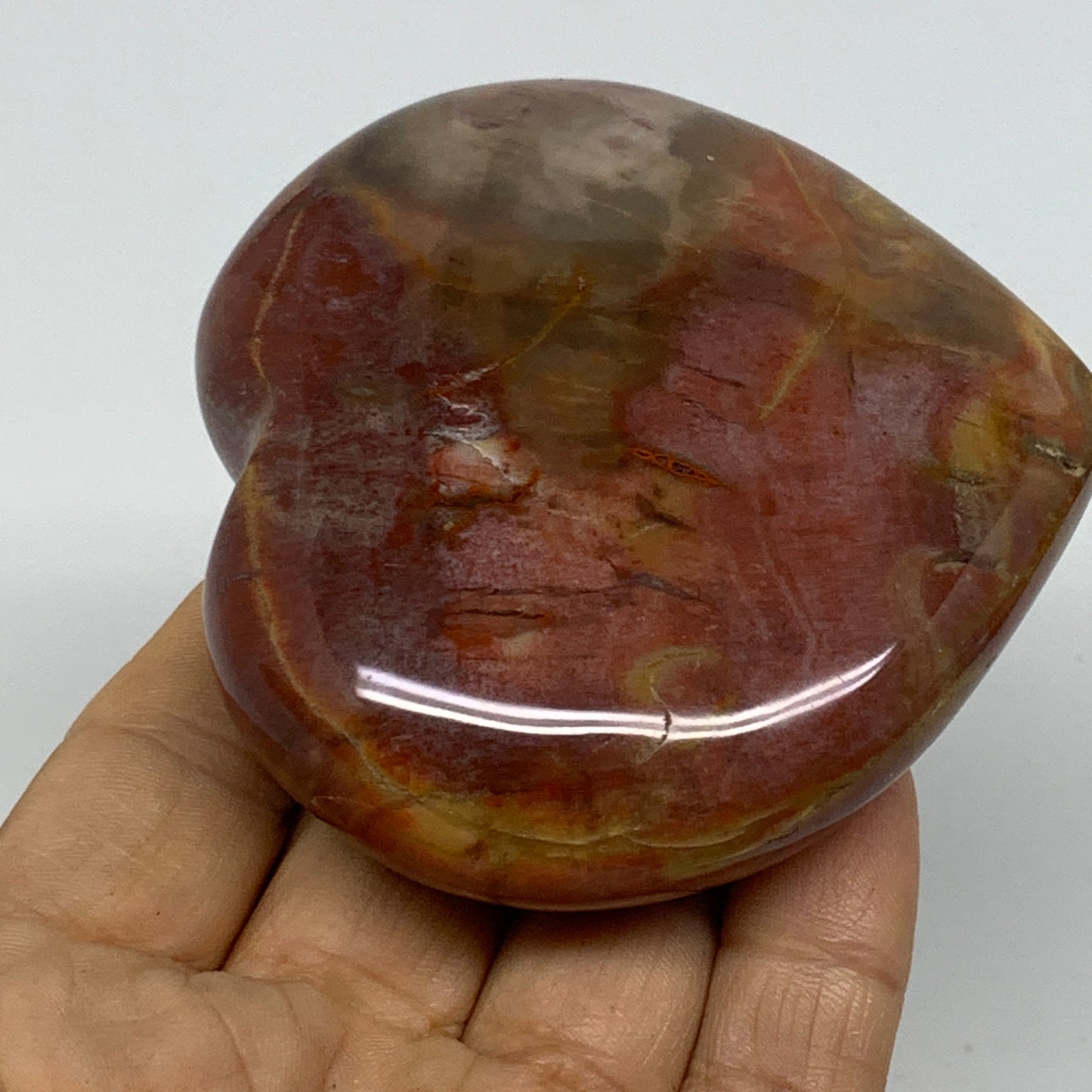 0.46 lbs, 2.9"x3"x1.1", Natural Petrified Wood Heart Polished Crystal, B37435