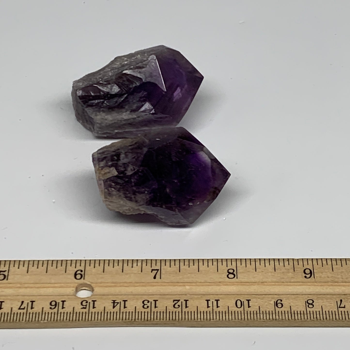 112.4g, 1.8" - 2", 2pcs, Amethyst Point Polished Rough lower part, B32403