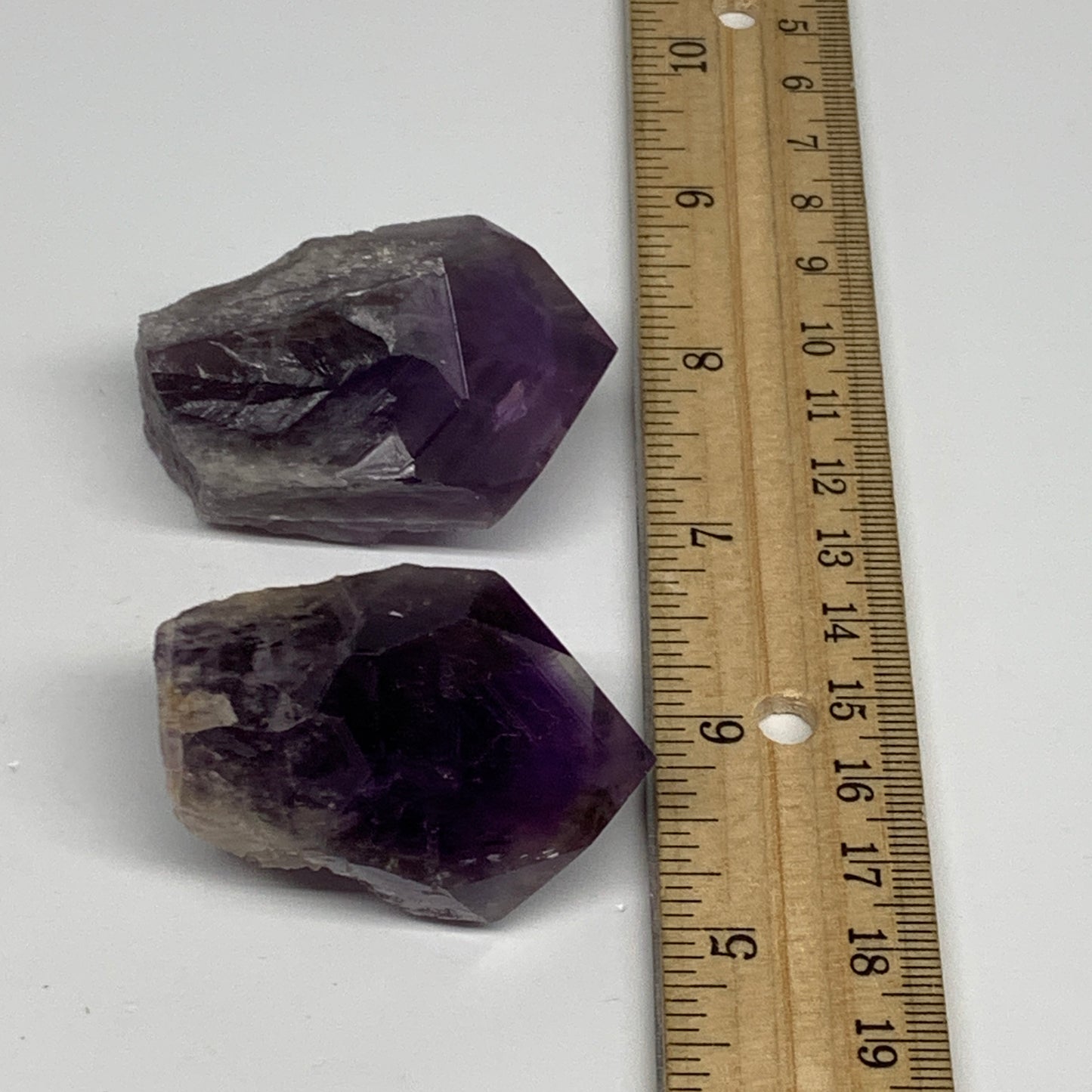 112.4g, 1.8" - 2", 2pcs, Amethyst Point Polished Rough lower part, B32403
