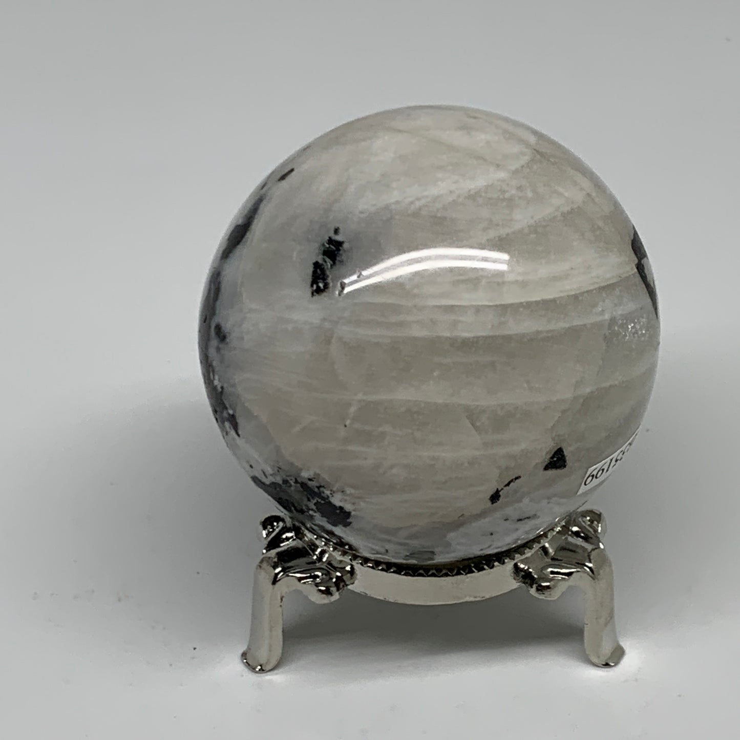 329.9g, 2.5"(63mm), Natural Rainbow Moonstone Sphere Ball Gemstone, B35199